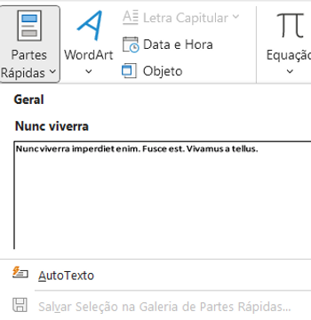 como criar, salvar e excluir partes rápidas no Microsoft Outlook